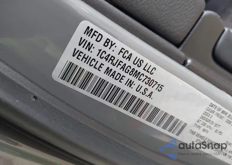 2021 Jeep Grand Cherokee Laredo X 4X4 from USA, damaged, VIN 1C4RJFAG8MC730715